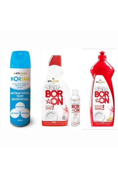 Boron Jel Bulaşık Makine Deterjanı(41Yıkama)+ Boron Elde Yıkama 650 Ml++Bortam Dezenfektan Antiviral ürün görseli 1