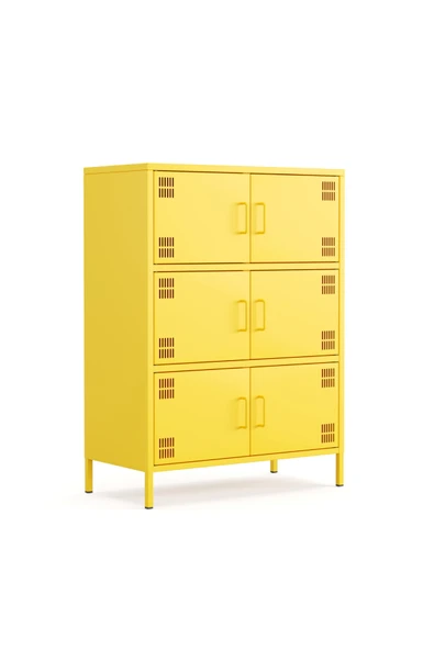 Furni24 Pera Metal Çok Gözlü Dolap, 6 Kapaklı 80,50 x 40 x 109,50 cm ürün görseli 1