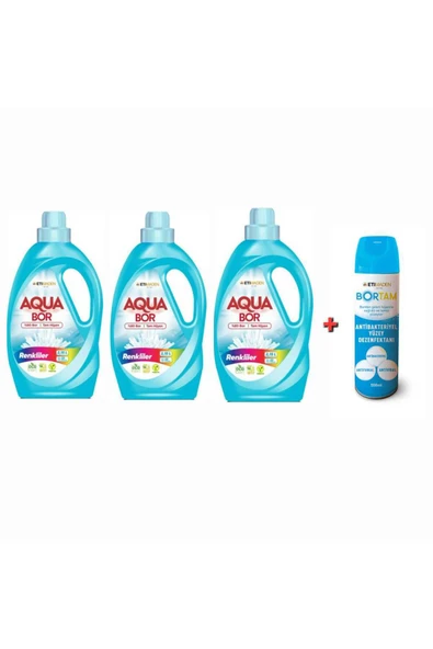 DOĞAL MİNERALLİ RENKLİLER İÇİN SIVI ÇAMAŞIR MAKİNESI DETERJANI SIVI 3*2.15L 99 YIKAMA+ DEZENFEKTAN. ürün görseli 1