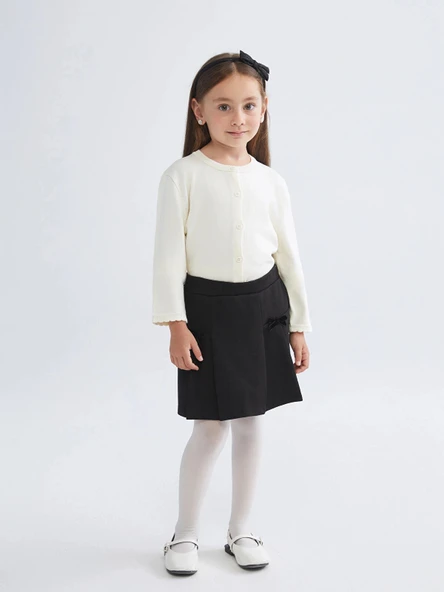 LCW Kids Siyah Beli Lastikli Basic Kız Çocuk Şort Etek ürün görseli 1