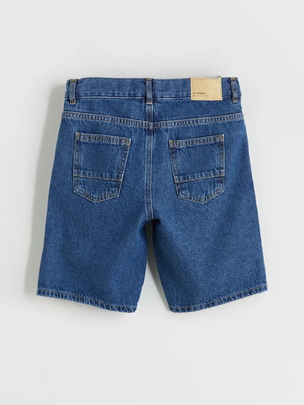 LCW Kids Indigo Basic Erkek Çocuk Jean Şort - Resim 3
