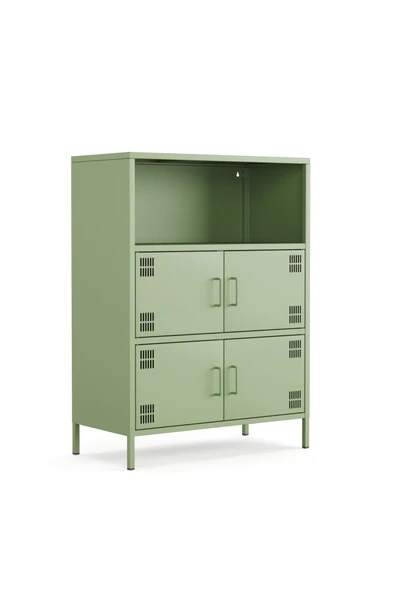 Furni24 Pera Metal Çok Gözlü Dolap, 4 Kapaklı, Açık Raflı 80,50 x 40 x 109,50 cm ürün görseli 1