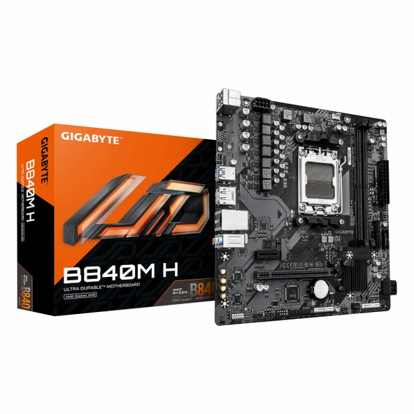 Gigabyte B840M H DDR5 (7200MHz)OC M.2 HDMI/DP PCIe 4.0 AM5 mATX Anakart ürün görseli 1