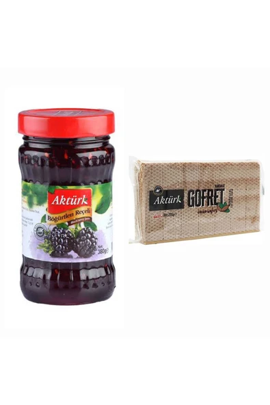 AKTÜRK 380 GR BÖĞÜRTLEN REÇELİ VE 200 GR KAKAOLU GOFRET ürün görseli 1