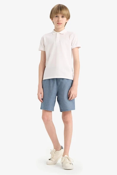 Defacto E3317 DENIM Erkek Çocuk Beli Lastikli Şort - Resim 2