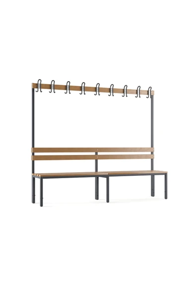 Furni24 Ayakkabılıksız 6 Ayaklı Tek Taraflı Bank, 9 Kanca, 200x43x170 Cm, Spor Bankı ürün görseli 1