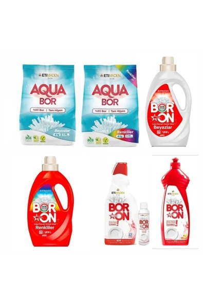 AquaBor Çamaşır Deterjanı Full Temizlik Seti ürün görseli 1