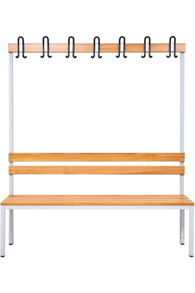 Furni24 Ayakkabılıksız 4 ayaklı tek taraflı bank,  kanca şeritli bank, 7 kanca, 150x43x170 cm, Spor bankı ürün görseli 1