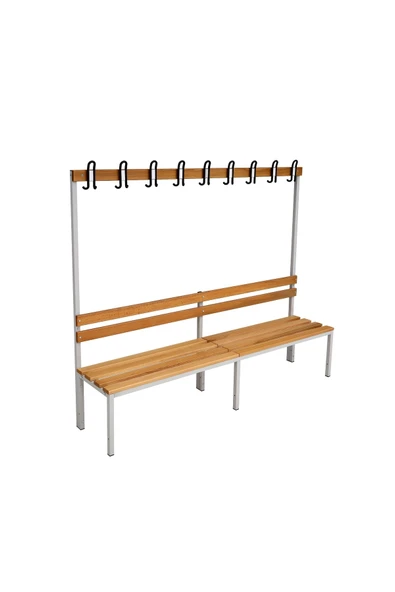 Furni24 Ayakkabılıksız 6 Ayaklı Tek Taraflı Bank, Kanca Şeritli Bank, 9 Kanca, 200x43x170 Cm, Spor Bankı ürün görseli 1