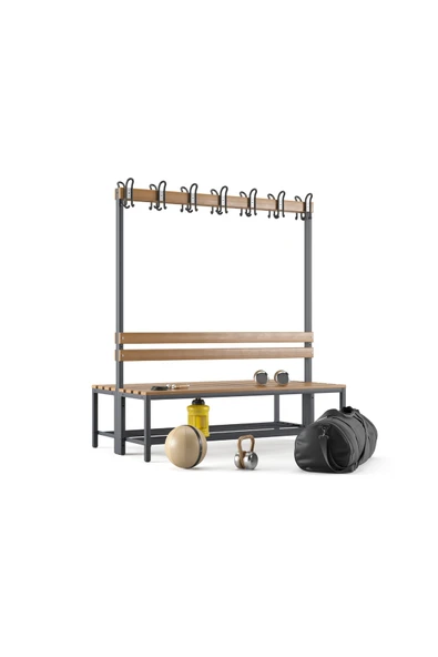 Furni24 Ayakkabılıklı 4 Ayaklı Çift Taraflı Bank, 14 Kanca, 150x85x170 Cm, Spor Bankı ürün görseli 1