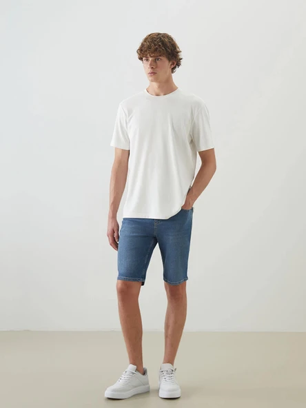 LCW Jeans Indigo Slim Fit Erkek Jean Şort ürün görseli 1