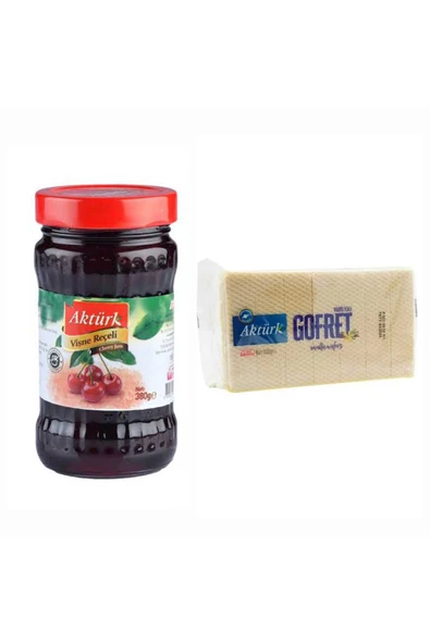 AKTÜRK 380 GR VİŞNE REÇELİ VE 200 GR AKTÜRK VANİLYALI GOFRET ürün görseli 1