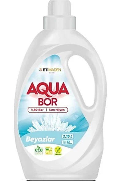 AQUABOR DOĞAL MİNERALLİ SIVI ÇAMAŞIR DETERJANI BEYAZLAR İÇİN 33 YIKAMA. ürün görseli 1