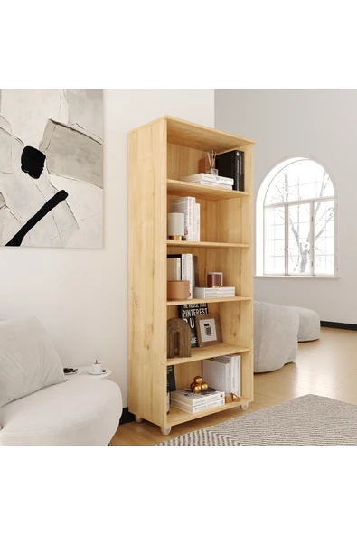 Furni24 Kitaplık, Dosya Dolabı, Malzeme Rafı 190x80x40 Cm Safir Meşe ürün görseli 1