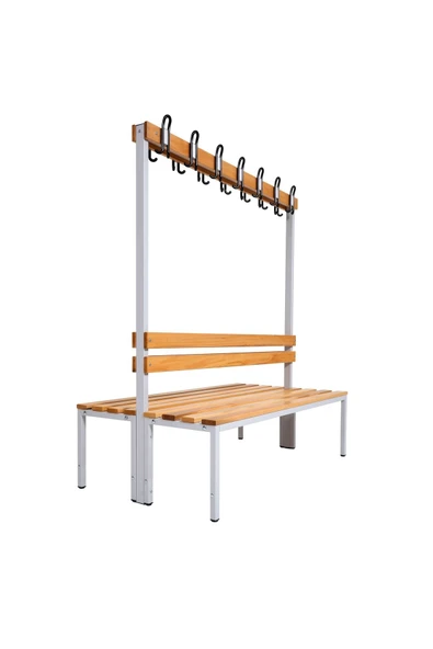 Furni24 Ayakkabılıksız 4 ayaklı çift taraflı bank,  kanca şeritli bank, 14 kanca, 150x85x170 cm, Spor bankı ürün görseli 1