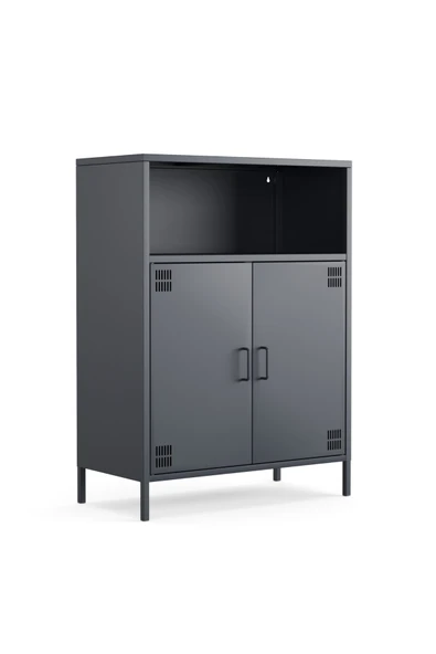 Furni24 Pera Metal Dolap 2 Kapılı, Açık Raflı 80,50 x 40 x 109,50 cm - 9 Renk Seçeneği Bulunmaktadır ürün görseli 1