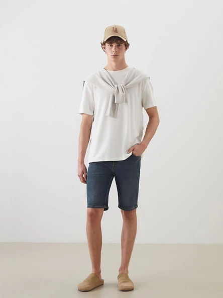 LCW Jeans Yeşil Standart Kalıp Erkek Jean Şort ürün görseli 1