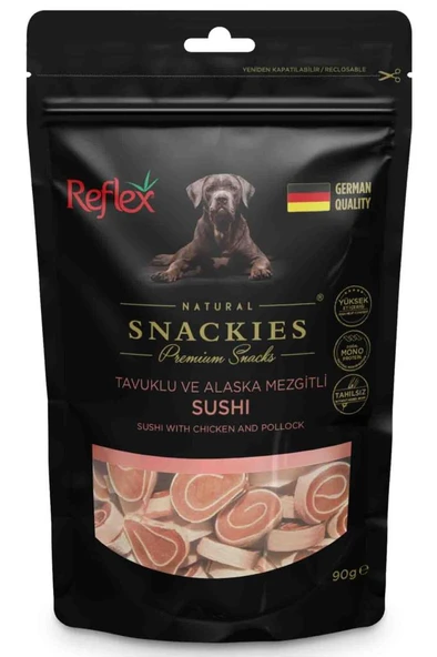 Reflex Snackies Tavuklu ve Balıklı Sushi Köpek Ödül Maması 90 Gr ürün görseli 1