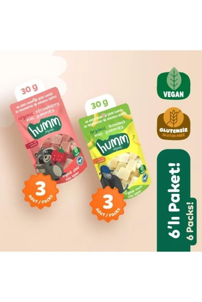 Organik Glutensiz Vegan Mini Küpler Atıştırmalık Paketi - 6 adet (2 çeşit) ürün görseli 1