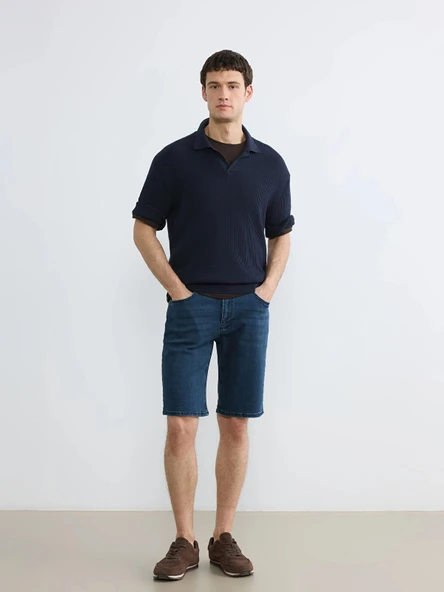 LCW Jeans İndigo Standart Kalıp Erkek Jean Şort ürün görseli 1