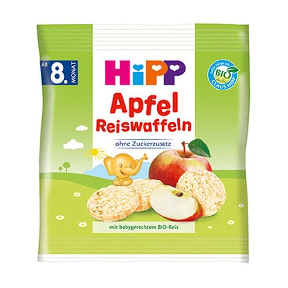 Hipp Organik Elmalı Pirinçli Bebek Gofreti 30 Gr ürün görseli 1