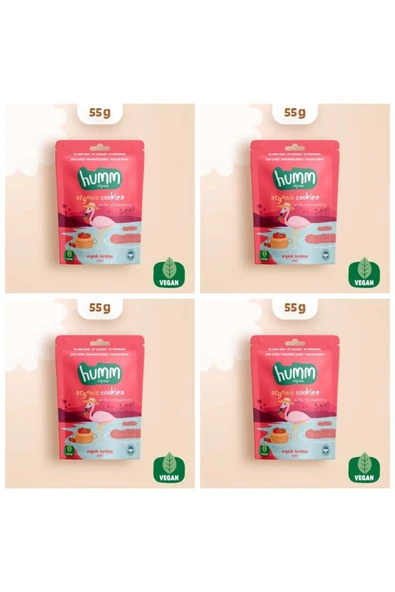 Organik Vegan Çilekli Kurabiye Atıştırmalık Paketi - 4 adet* 55 g ürün görseli 1