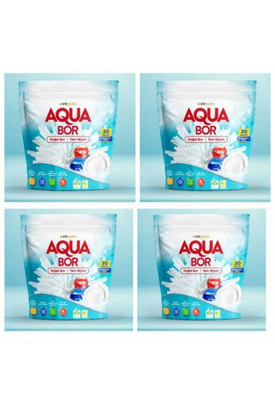 AQUABOR DOĞAL MİNERALLİ 4 PAKET BULAŞIK TABLETİ L 4*30 KAPSÜL ürün görseli 1