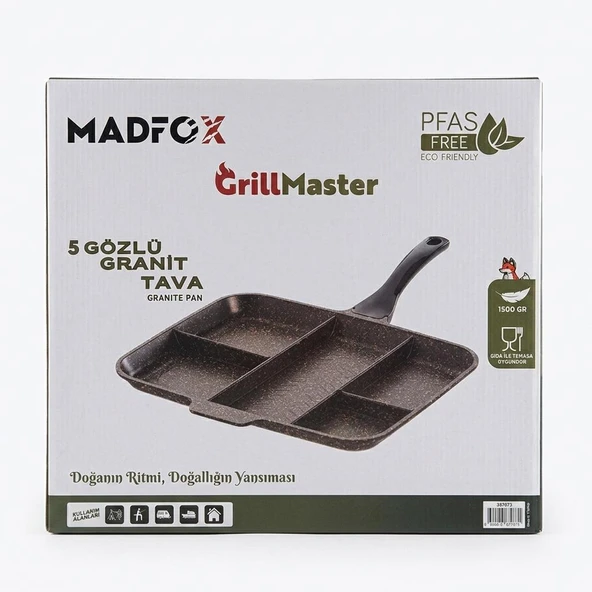 Madfox GrillMaster 5 Gözlü Granit Döküm Tava - Resim 3