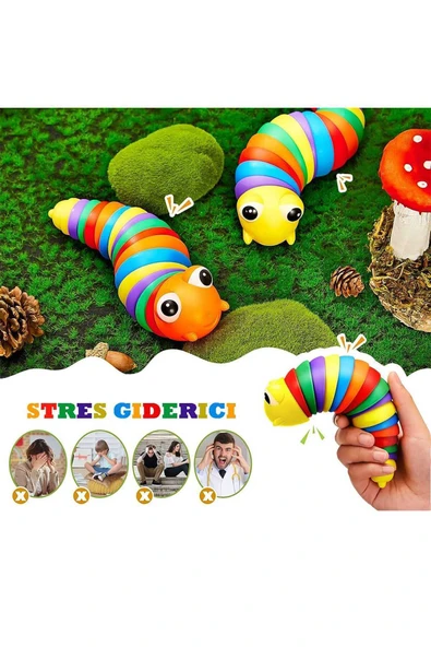 Sevimli Eğitici Stres Giderici Tırtıl Montessori Sök Tak ürün görseli 1