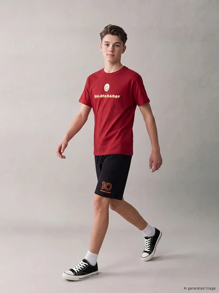LCW Kids Siyah Galatasaray Baskılı Erkek Çocuk Şort ürün görseli 1