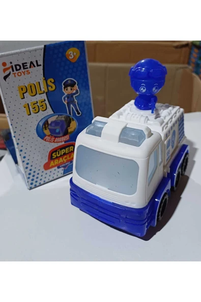 SÜPER ARAÇLAR POLİS 155 OYUNCAK PİLLİ IŞIKLI SESLİ ÇARP DÖN ÖZELLİKLİ OYUNCAK ARAÇ ürün görseli 1