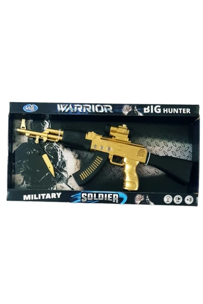 Kutulu Oyuncak Pilli Keleş Tüfek,Işıklı,Sesli ,Dipçiği Söktak 54 Cm. ürün görseli 1