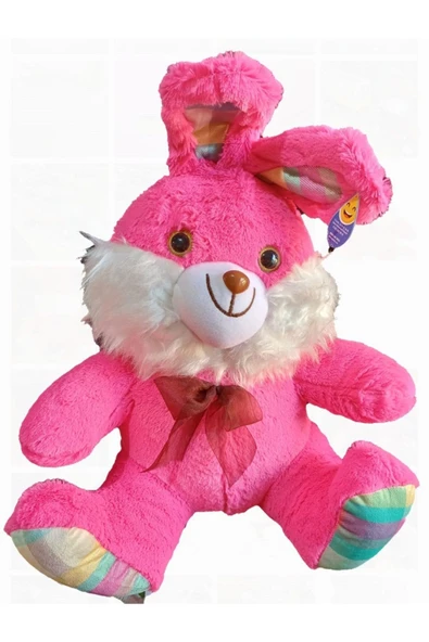 Sevimli tavşan büyük peluş tavşan pembe renkli tavşan ürün görseli 1