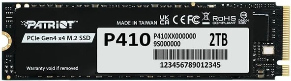 PATRIOT P410 2TB 5000-4500MBs PCIe Gen4 x4 NVMe 1.4 M.2 SSD Disk P410P2TBM28H ürün görseli 1