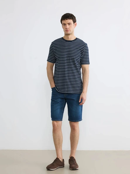 LCW Jeans İndigo Standart Kalıp Erkek Jean Şort ürün görseli 1