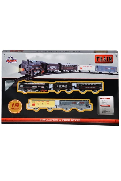19 Parça Tren Seti Pilli Raylı Express Train Fenomen Tren Seti ürün görseli 1