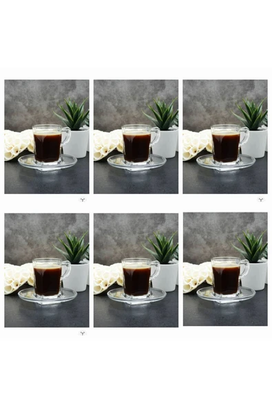 6'lı Carre Espresso Kahve Takımı Paşabahçe Espresso Takımı P95754 ürün görseli 1