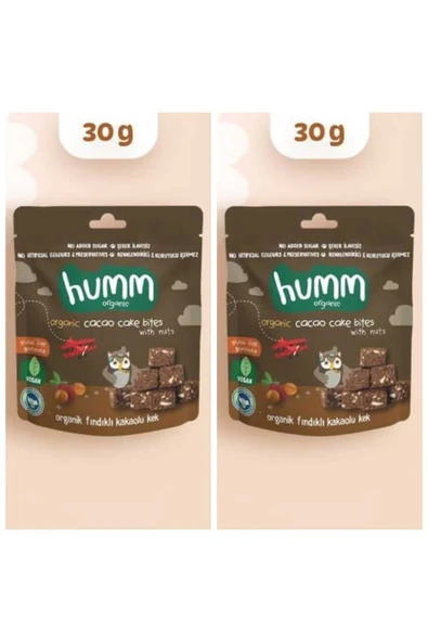 organik Glutensiz Vegan Kakaolu ve Fındıklı Kek - 30g* 2 adet ürün görseli 1