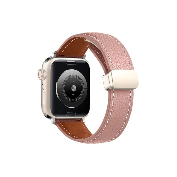 Apple Watch 38mm Kr414 Daks Deri Kordon (saat Değildir) - Pembe ürün görseli 1
