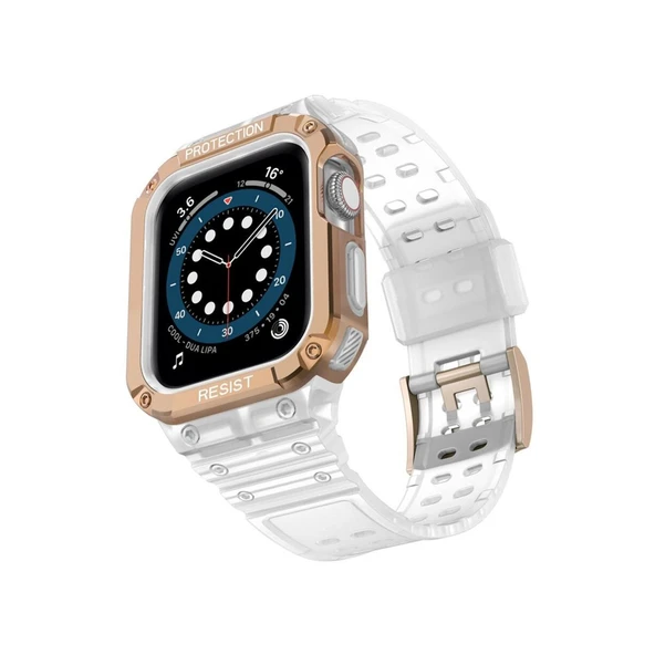 Apple Watch 42mm Kr401 Silikon Kordon (saat Değildir) - Beyaz-rose ürün görseli 1