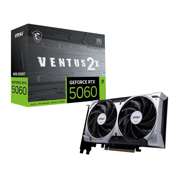 MSI RTX5060 8GB VENTUS 2X OC GDDR7 128bit HDMI DP PCIe 5.0 ürün görseli 1