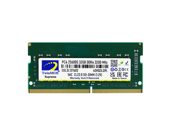 TWINMOS 32GB DDR4 3200MHZ NOTEBOOK RAM VALUE MDD432GB3200N ürün görseli 1
