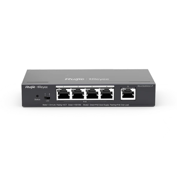RUIJIE 5port 54w 4port PoE RG-ES205GC-P GIGABIT Yönetilebilir Switch ürün görseli 1