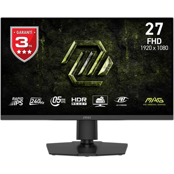 MSI 27" IPS MAG 272PF X24 0.5MS 240HZ HDMI-DP Gamıng Siyah Monitör (1920x1080) ürün görseli 1