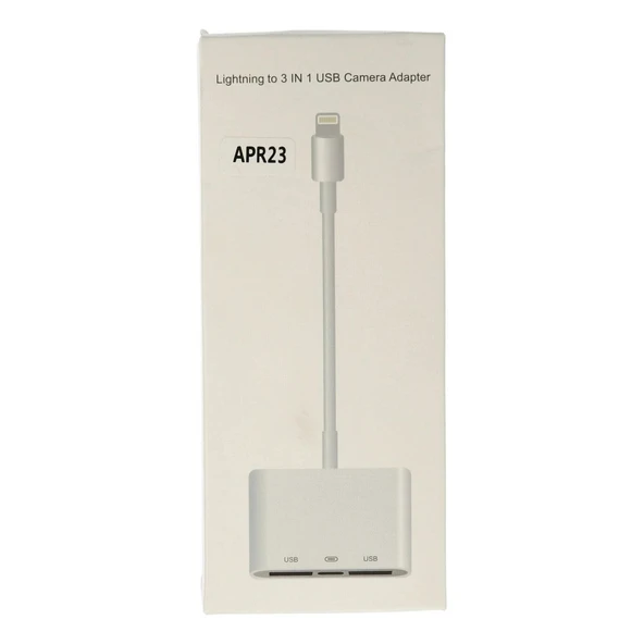 Apr23 Iphone Otg 3in1 - Beyaz - Resim 3