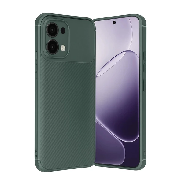Oppo A6 Pro 4g Auto Focus Karbon Kapak - Koyu Yeşil ürün görseli 1