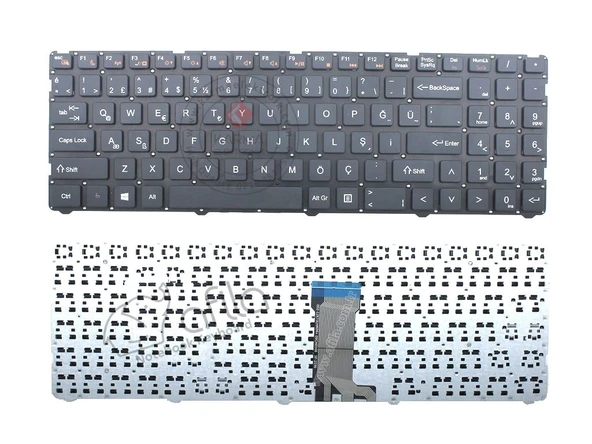 Casper Nirvana C600.7100-8130X-B Notebook Klavyesi (Siyah TR) - Resim 3
