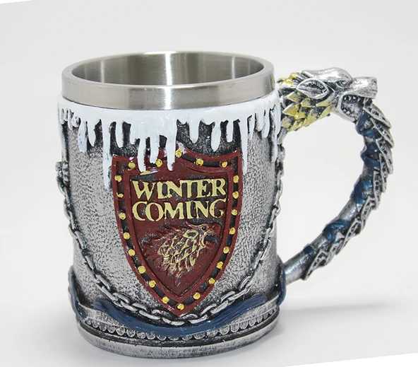 Game Of Thrones Tasarımlı 3D Çelik Kupa Bardak ürün görseli 1