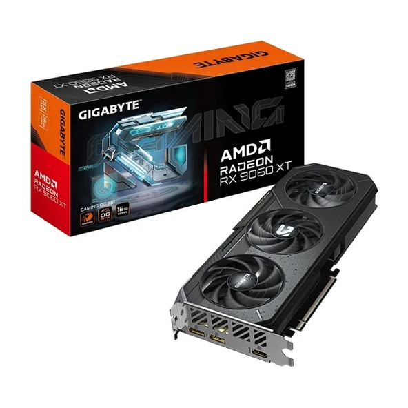 GIGABYTE RX9060XT 16GB GAMING OC GV-R9060XTGAMING OC-16GD GDDR6 128bit HDMI DP PCIe 5.0 ürün görseli 1