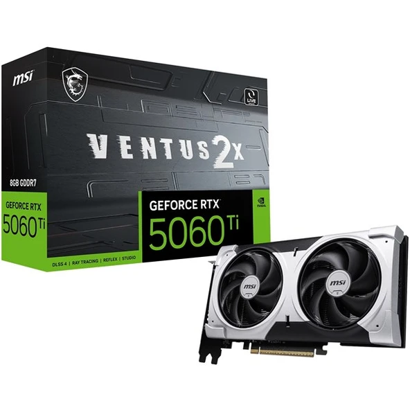 MSI RTX5060TI 8GB VENTUS 2X OC PLUS GDDR7 128bit HDMI DP PCIe 5.0 ürün görseli 1